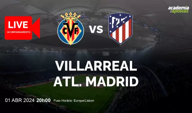 Villarreal Atl. Madrid livestream | Primera División | 01 April 2024
