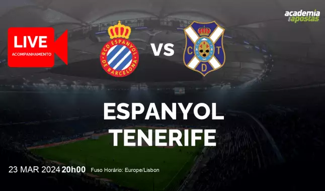 Espanyol Tenerife livestream | Segunda División | 23 March 2024